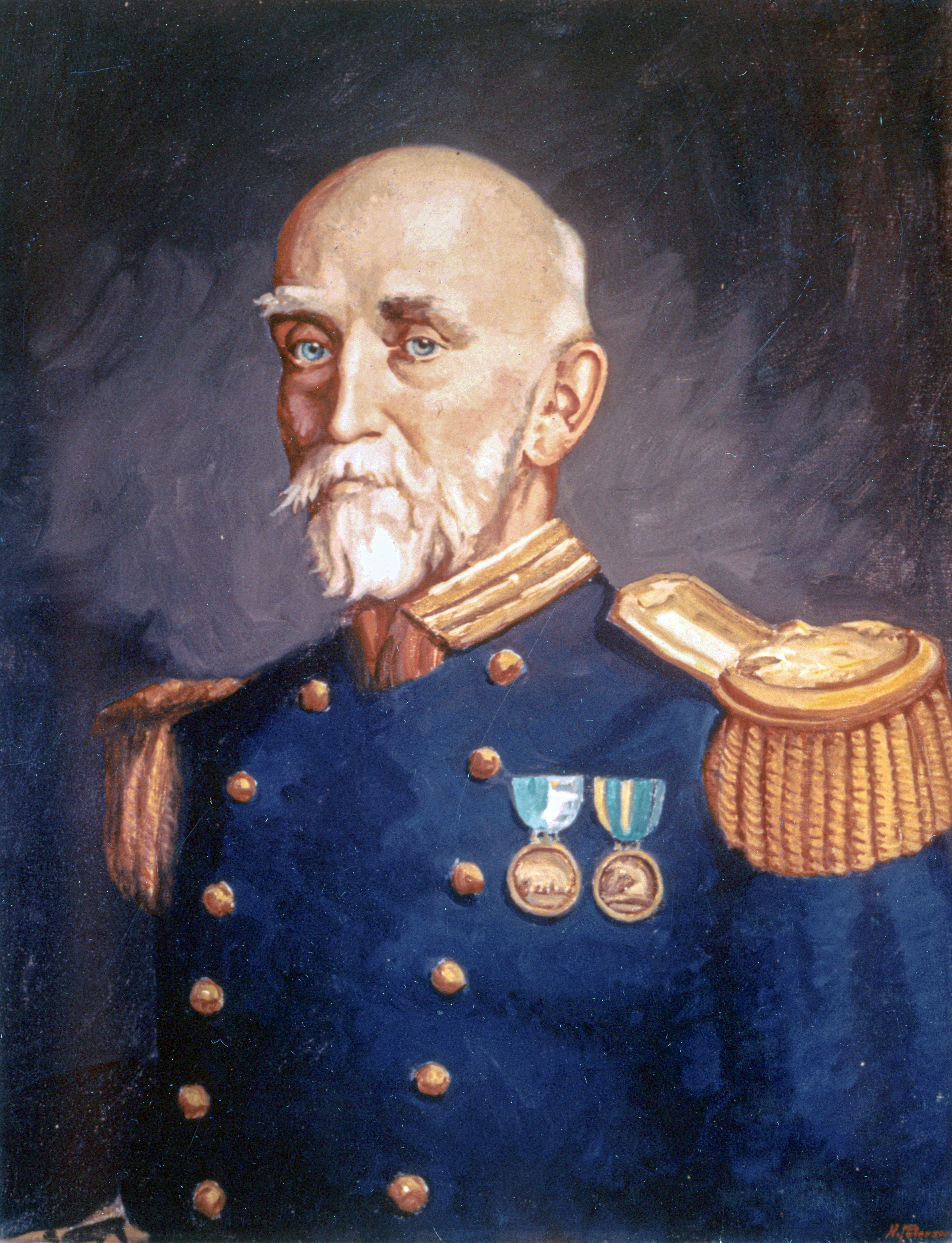Portrait painting of Alfred Thayer Mahan By N. Peterson
