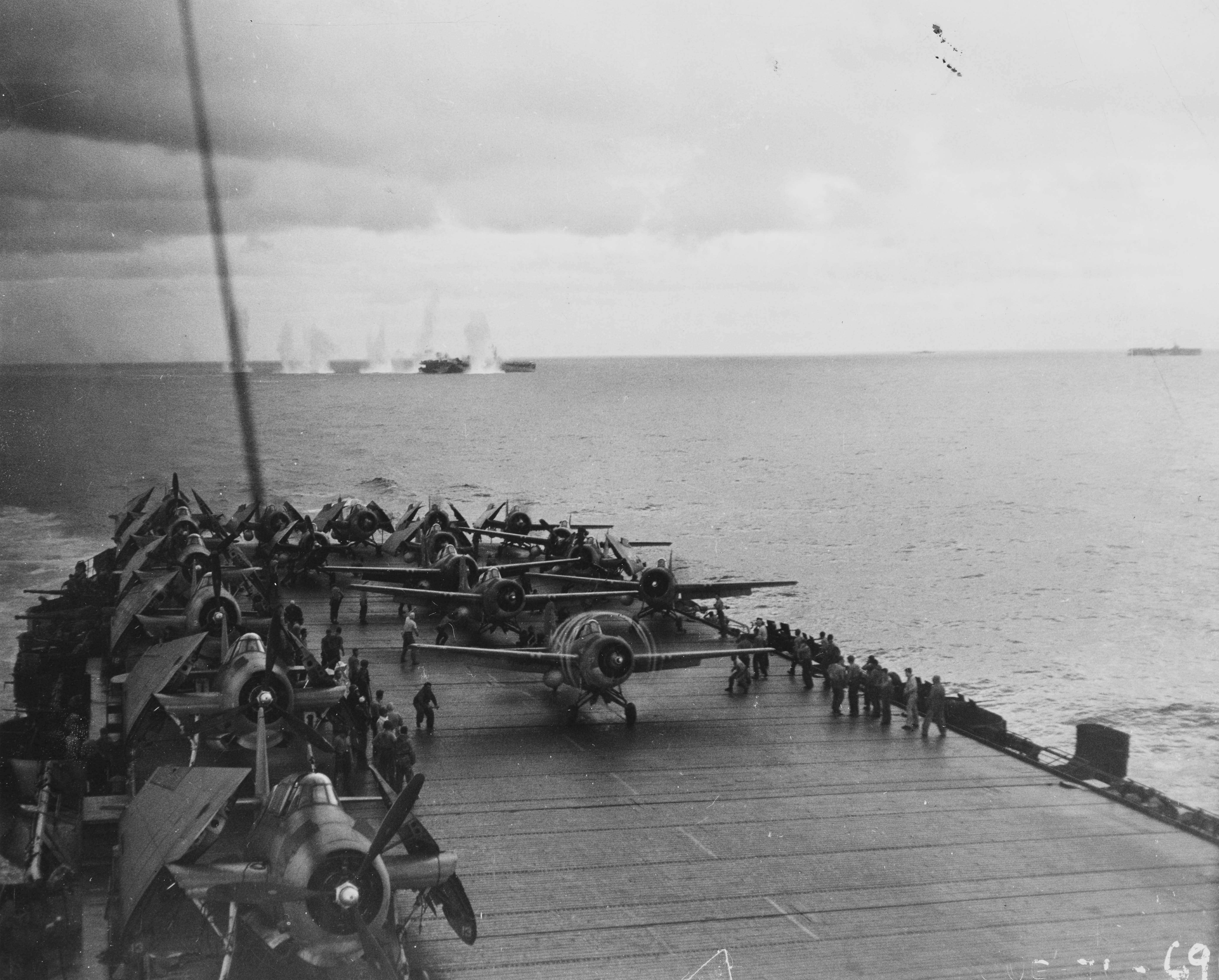 USS Kitkun Bay (CVE-71) and USS White Plains (CVE-66) during the Second Battle of the Philippine Sea