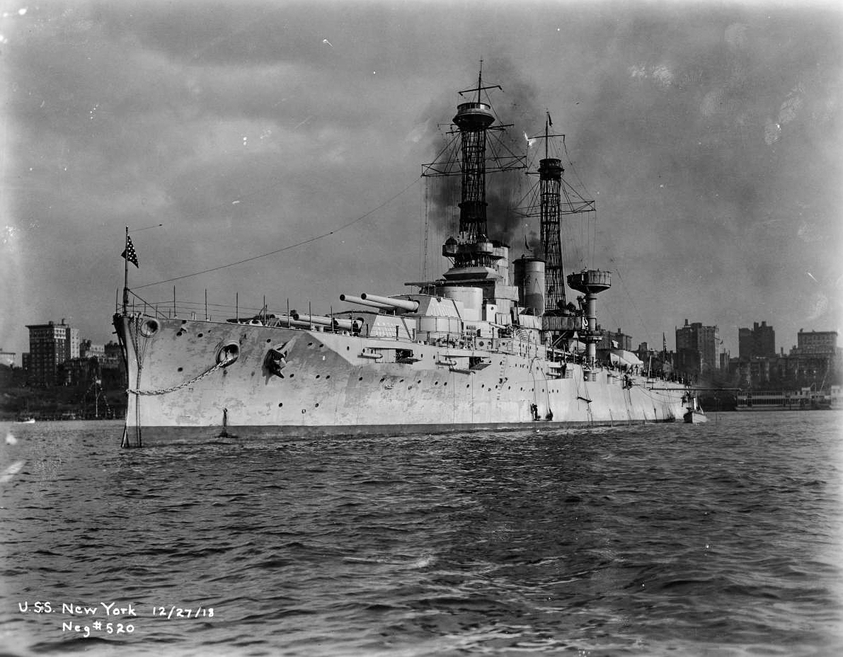 Battleship USS New York (Battleship No. 34) in 1913.