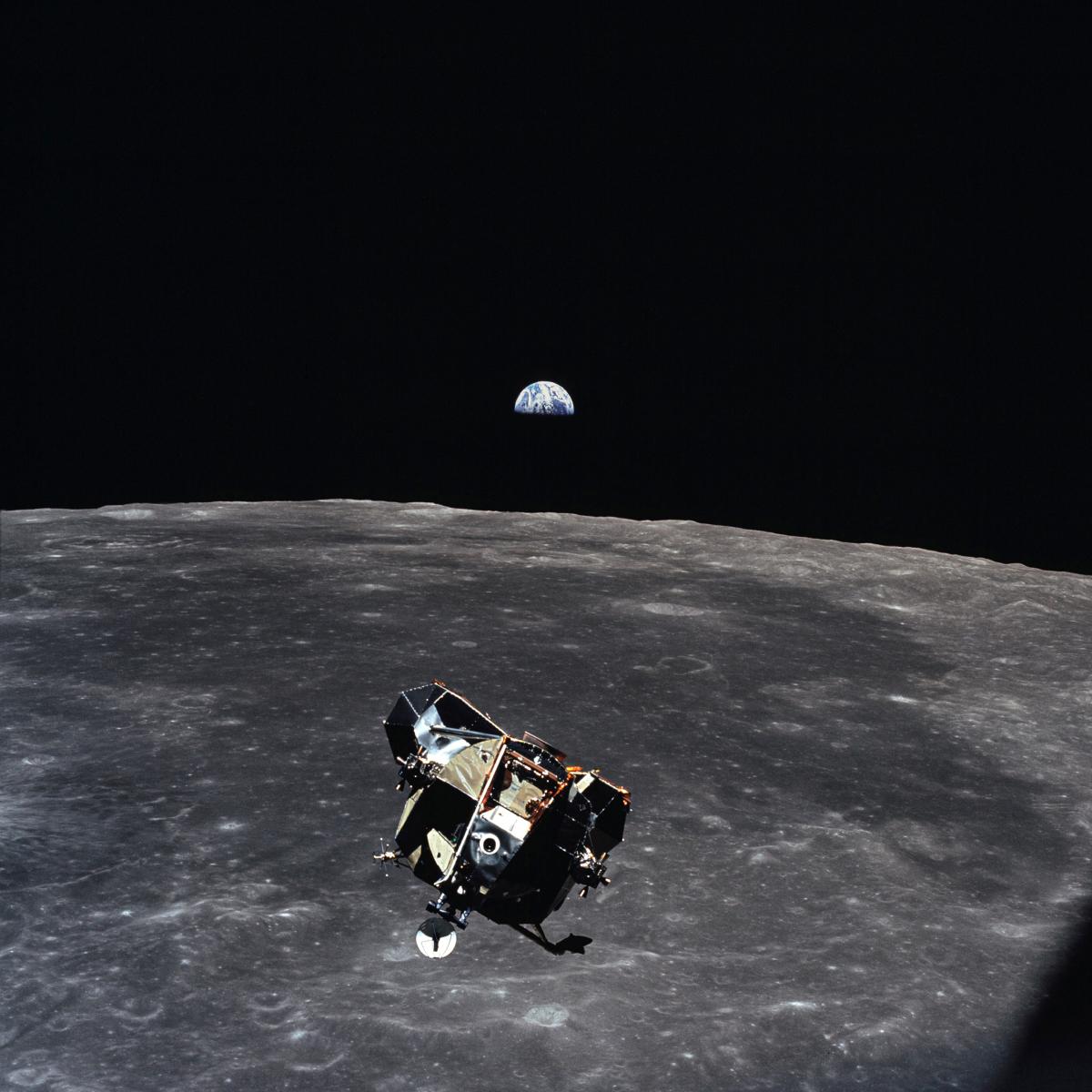Apollo 11 Lunar Module returning to the Command Module from the surface of the moon.