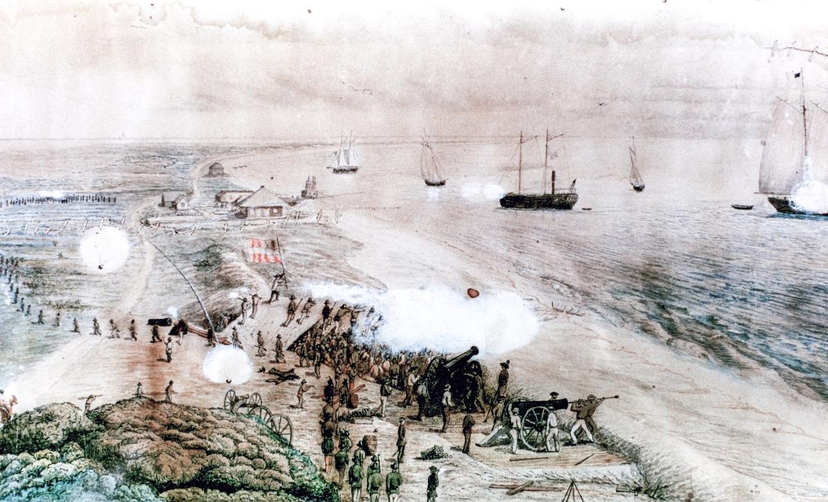 Lithograph "Battle of Corpus Christi" by Thomas Noakes