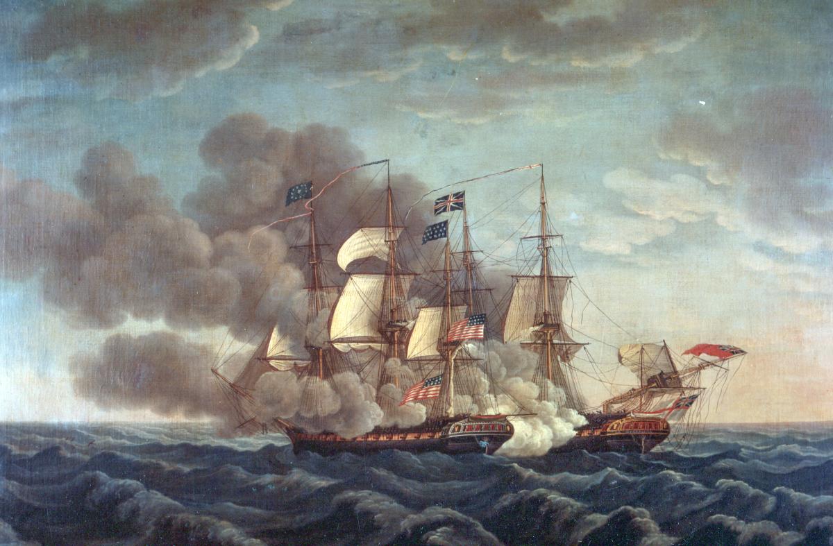 Painting of the Constitution engaging the Guerriere