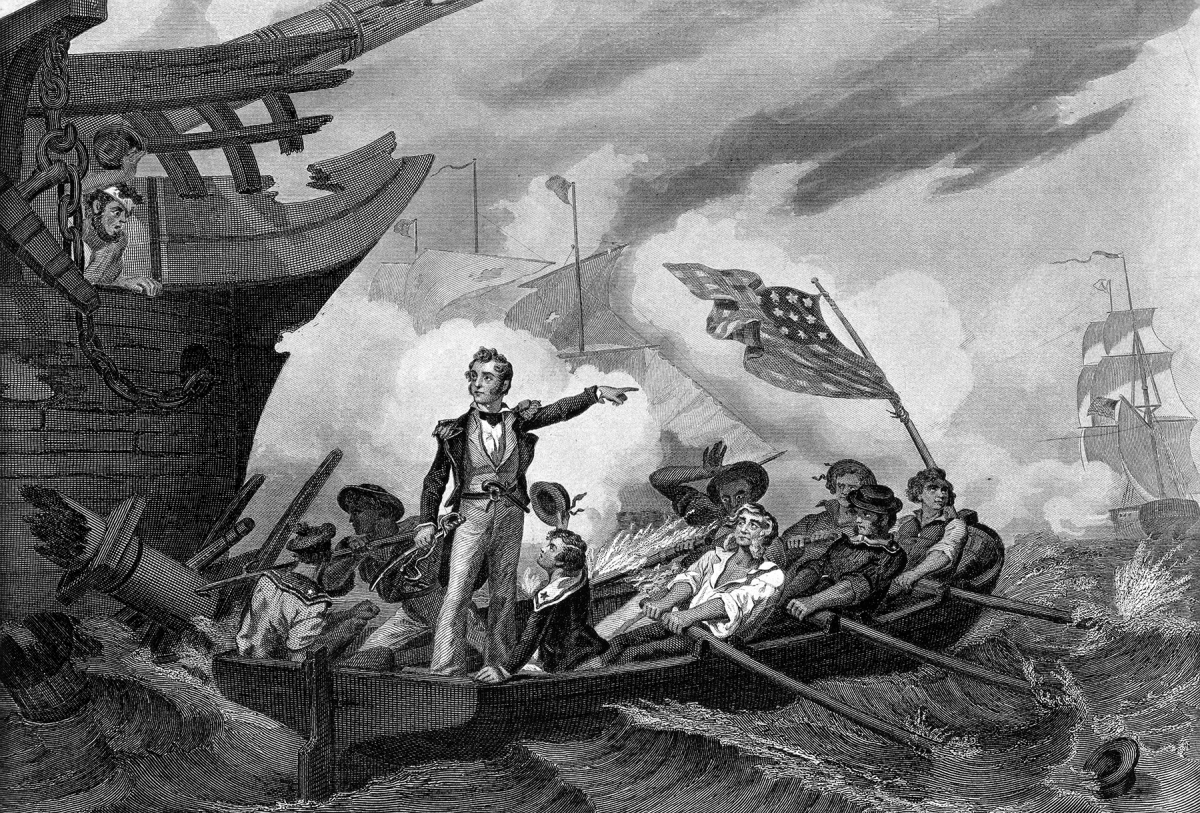 Engraving of Perry's victory on Lake Erie
