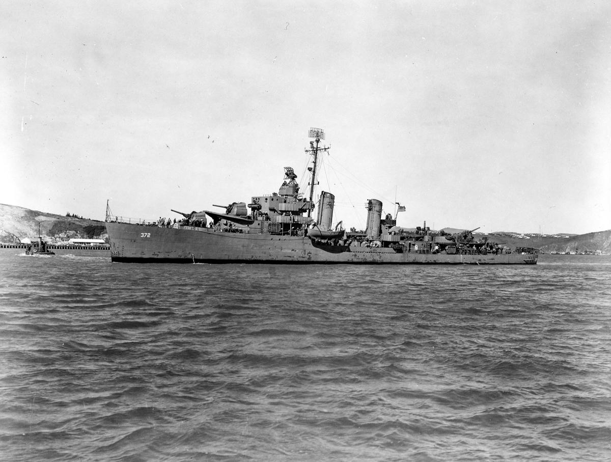 USS Cassin (DD-372) off Mare Island, California in 1944.