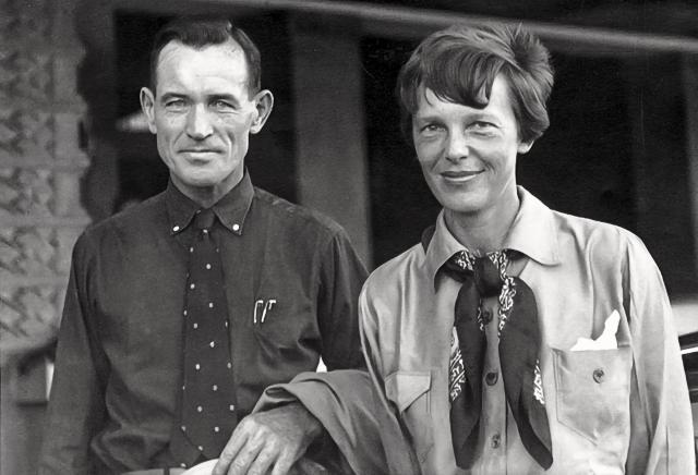 Amelia Earhart and Noonan at Bandoeng, Java, on 22 June 1937