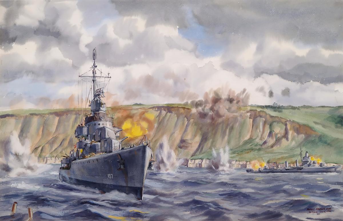 USS Emmons (DD-457) shelling the Normandy Coast