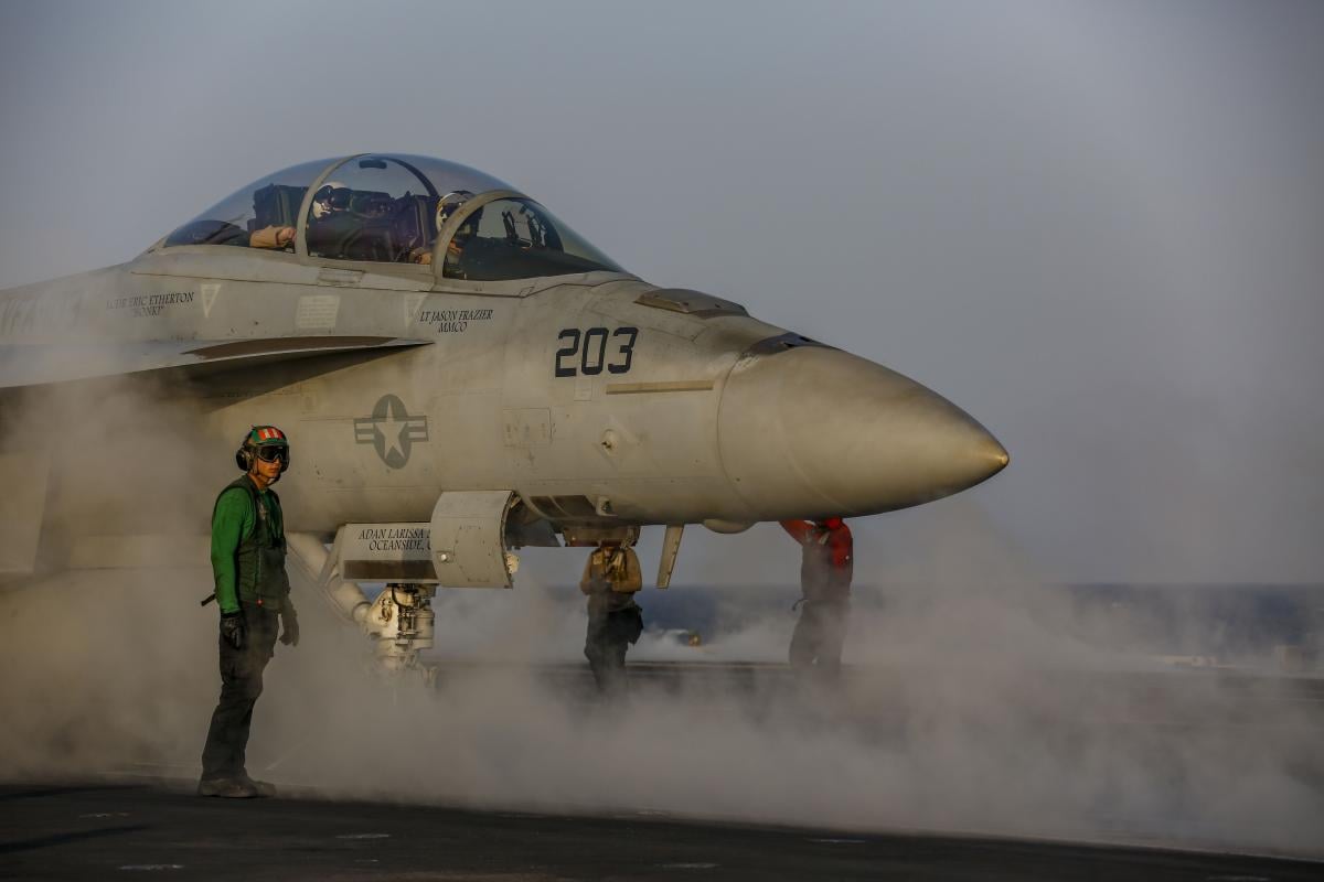 Navy F/A-18F SuperHornet on the catapult