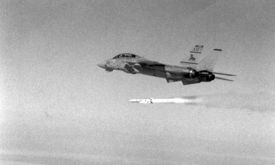 Don Bringle launching a Phoenix missile in his F-14 Tomcat.