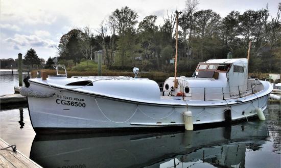 The motor lifeboat CG 36500 was acquired by the Orleans (Massachusetts) Historical Society in 1981 and restored to operating condition. She has since been added to the National Register of Historic Places.