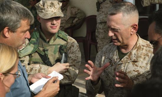General James Mattis, USMC Speaking to reporters