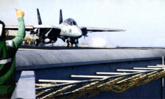 F-14 LAUNCHES FROM THE THEODORE ROOSEVELT (SVN-71) DURING DENY FLIGHT (DOD/D. OSMUN)