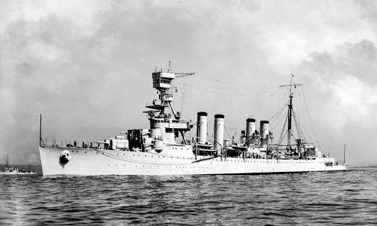USS Detroit (CL-8) underway before 1940.