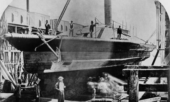 CSS Atlanta at Philadelphia's League Island Navy Yard after Union forces captured her near Savannah, Georgia, on 17 June 1863