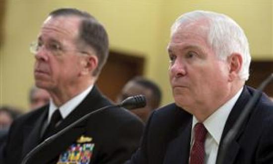Defense Secretary Robert M. Gates (right), pictured here testifying with Chairman of the Joint Chiefs of Staff Admiral Mike Mullen before the House Appropriations Committee on 24 March, made headlines recently with his criticism of expensive, big-ticket w