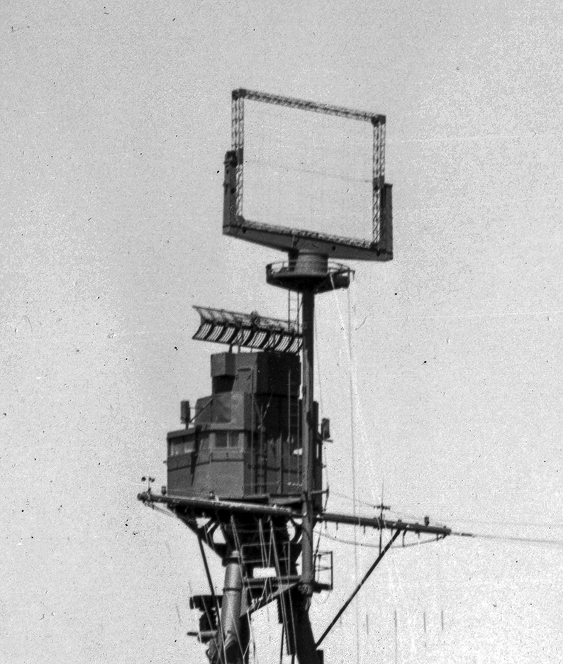 CXAM Radar on the USS Chester (CA-27) in 1942.