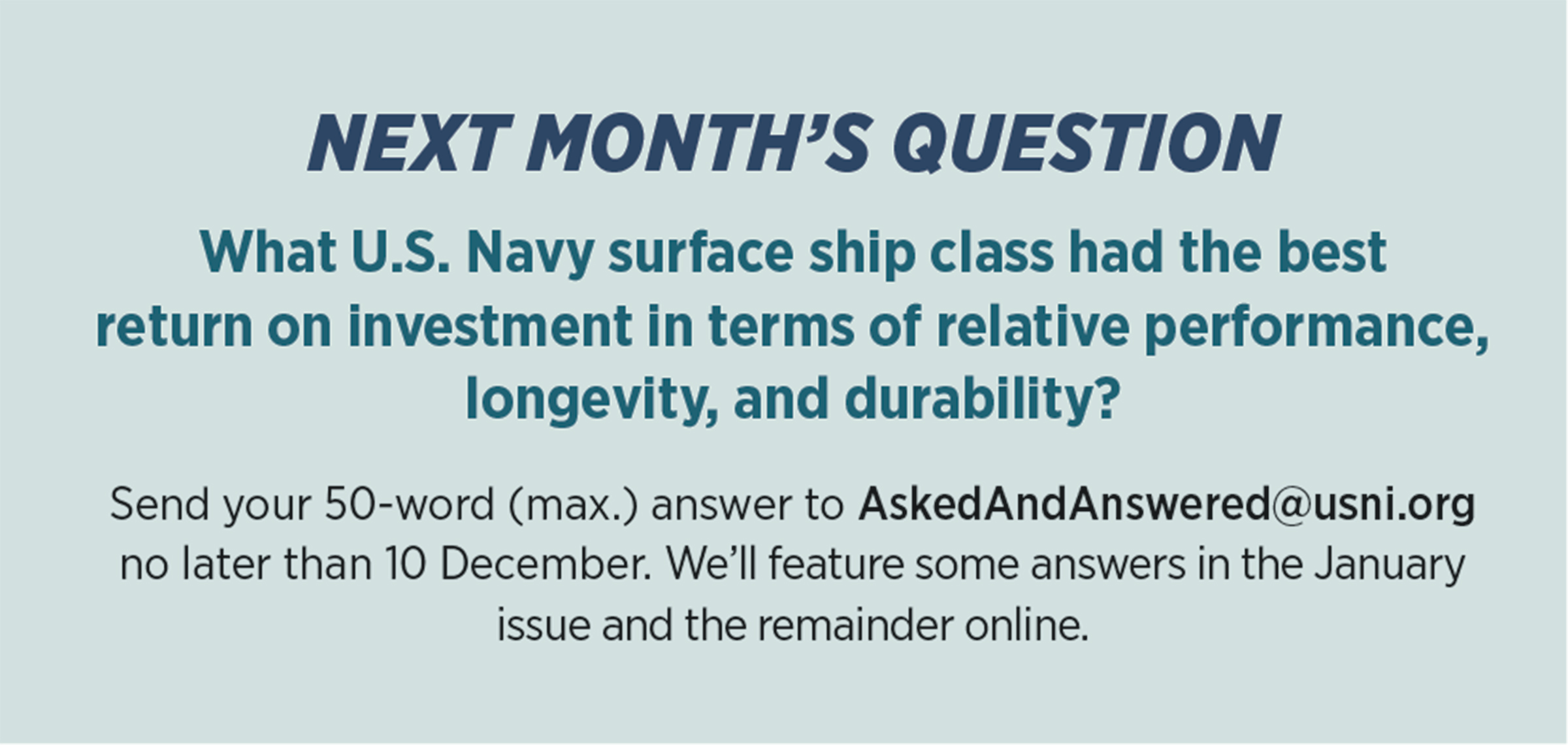January Question