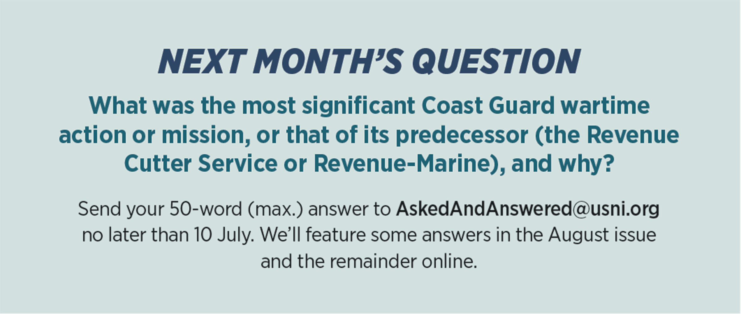 August Question