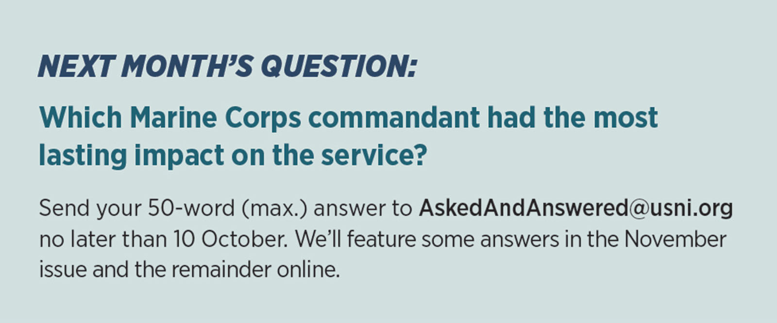 November Question