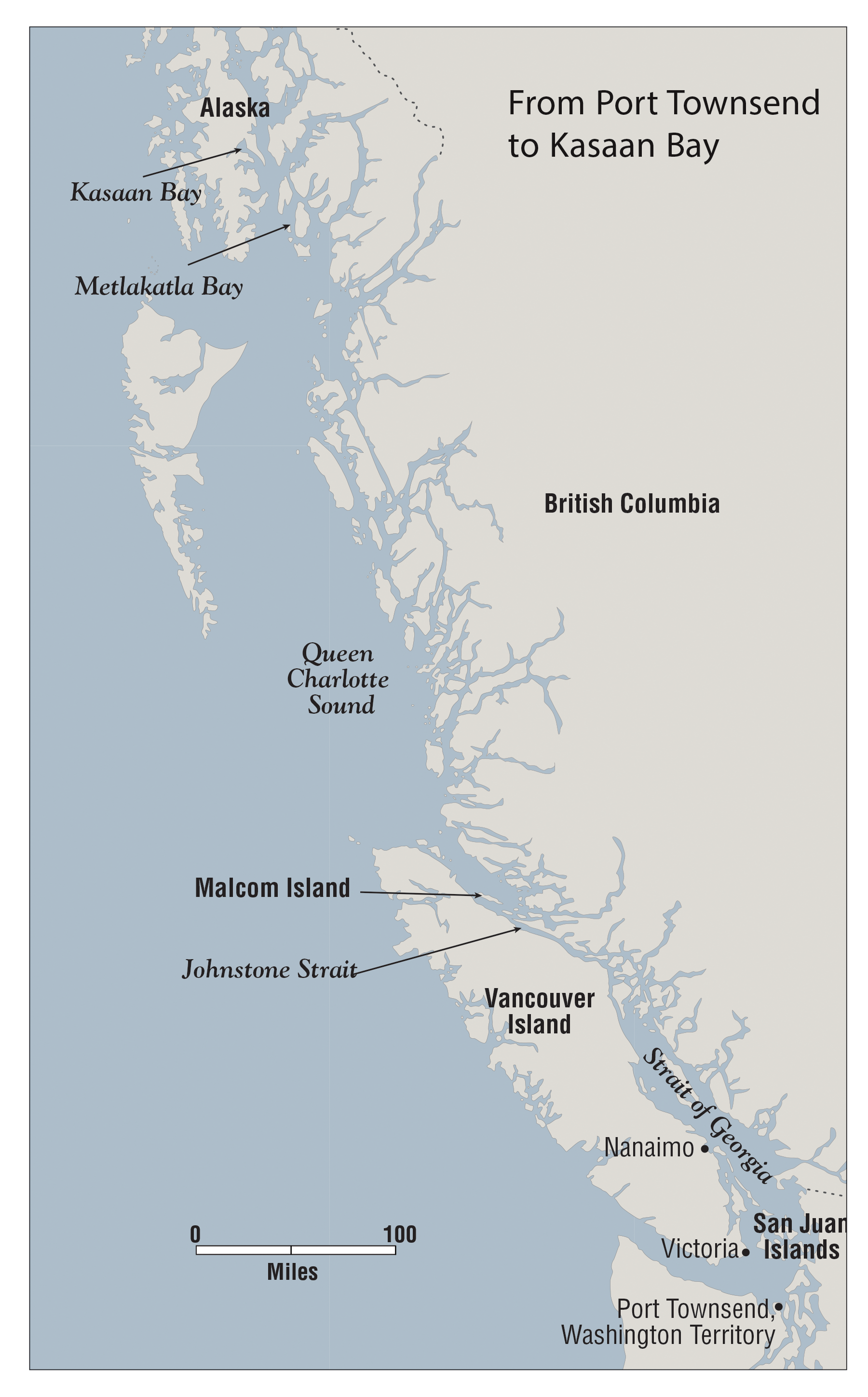 Map of Canada, showing Port Townsend to Kasaan Bay