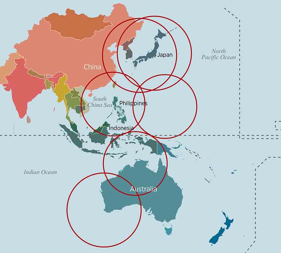 Map Pacific region