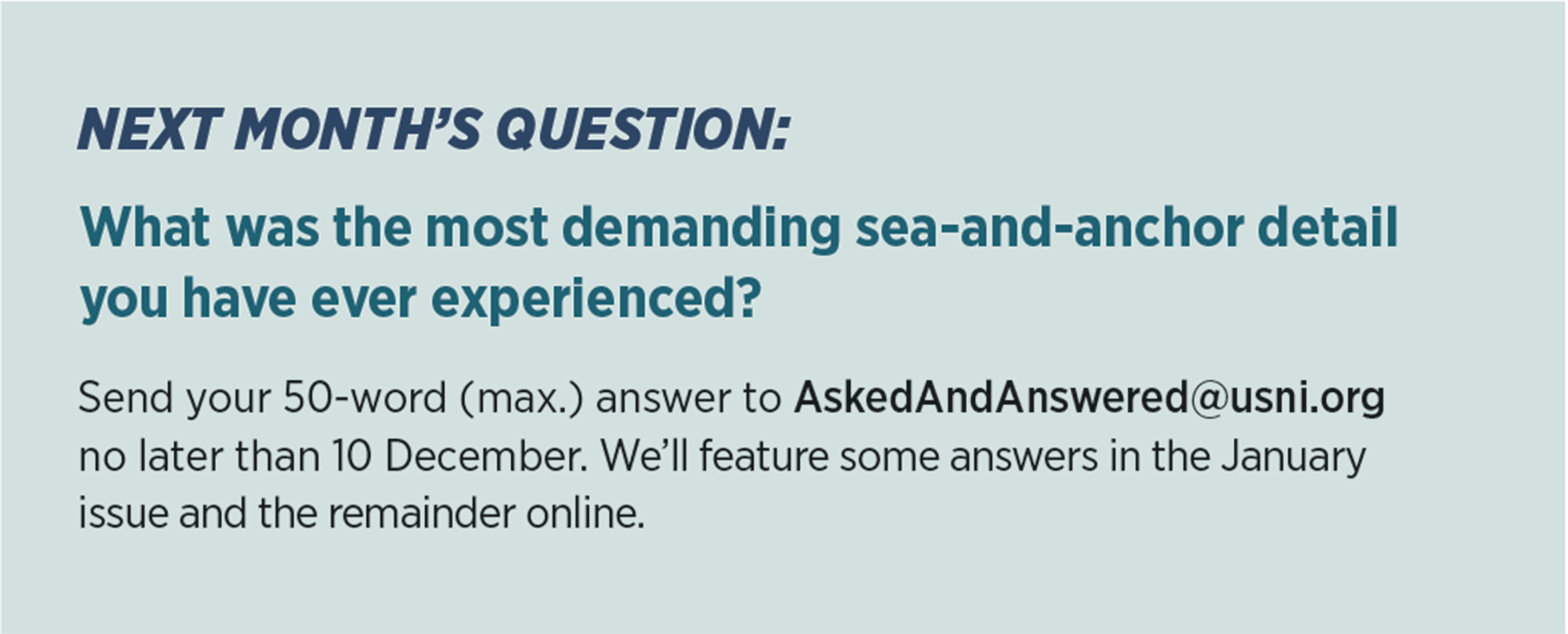 January Question