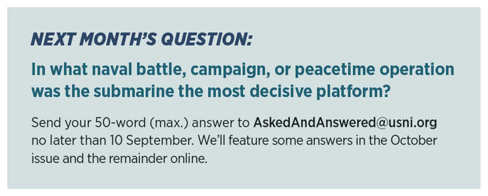 Submarine Campaign Question