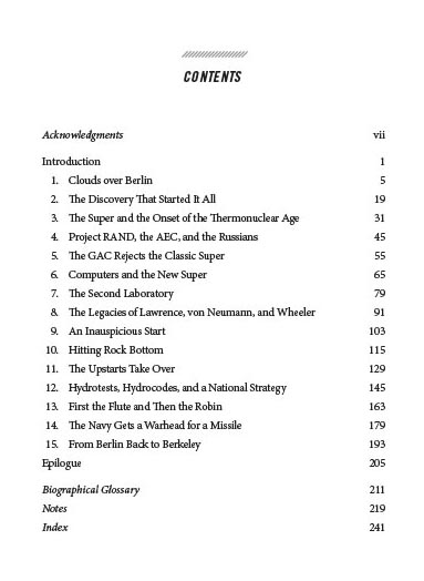 Table of Contents from From Berkeley to Berlin by Tom Ramos