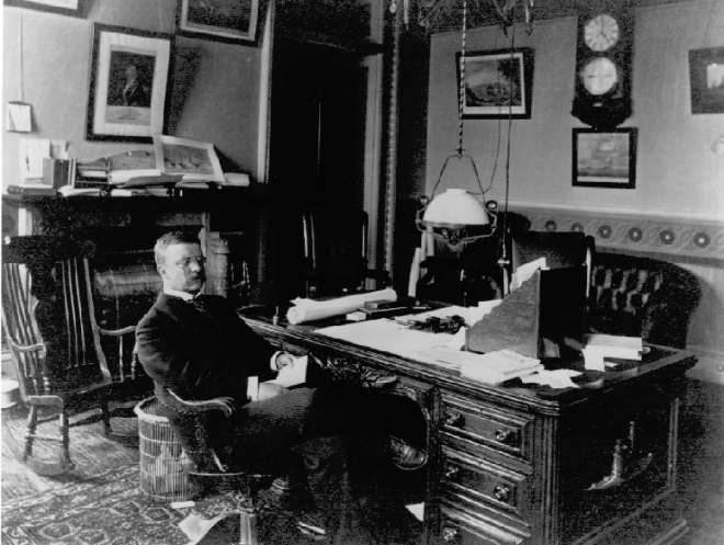 Assistant Secretary Roosevelt served as Acting Secretary of the Navy.                                                                