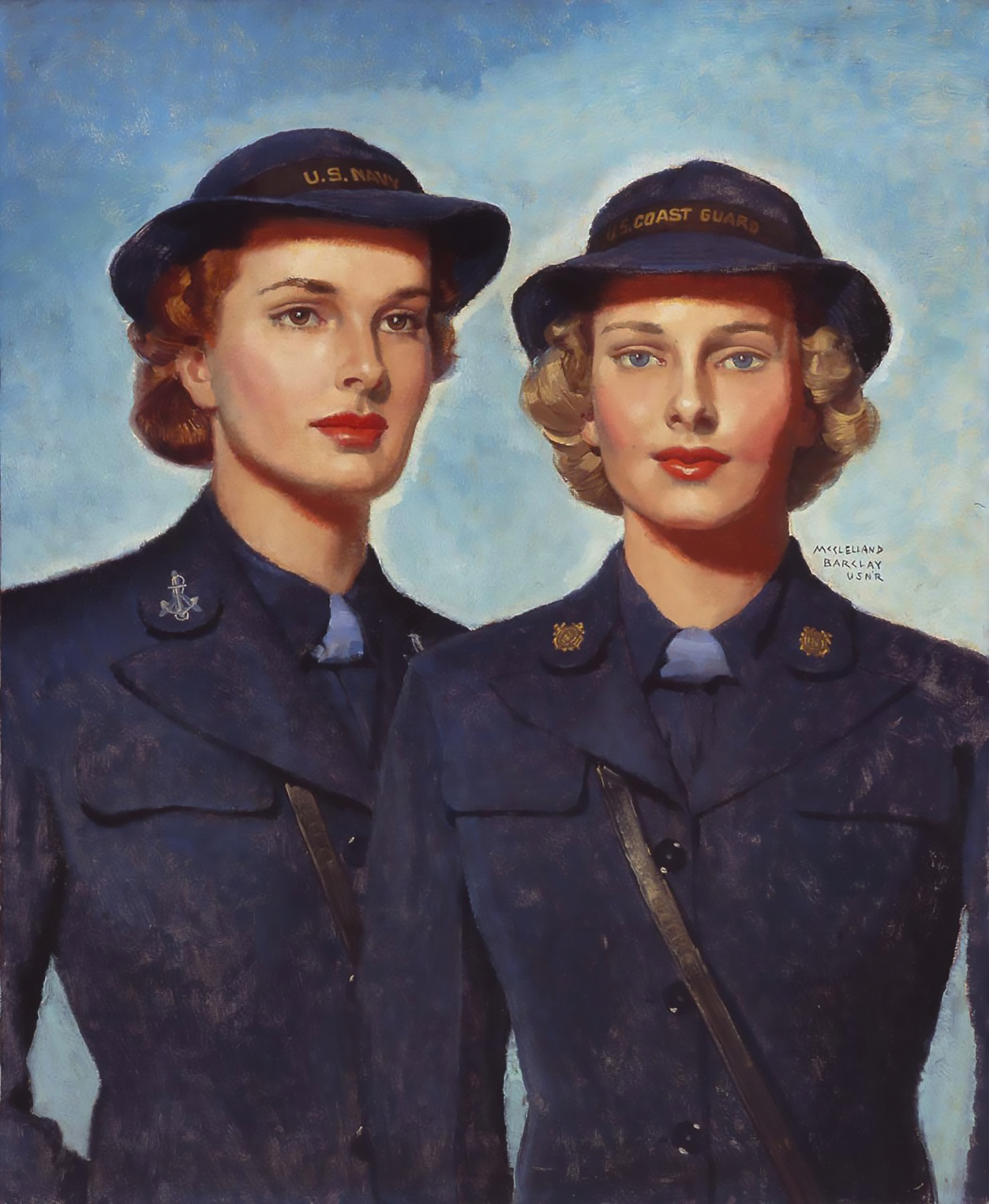 WAVE and SPAR, Painting, Oil on Canvas; by McClelland Barclay; C. 1942