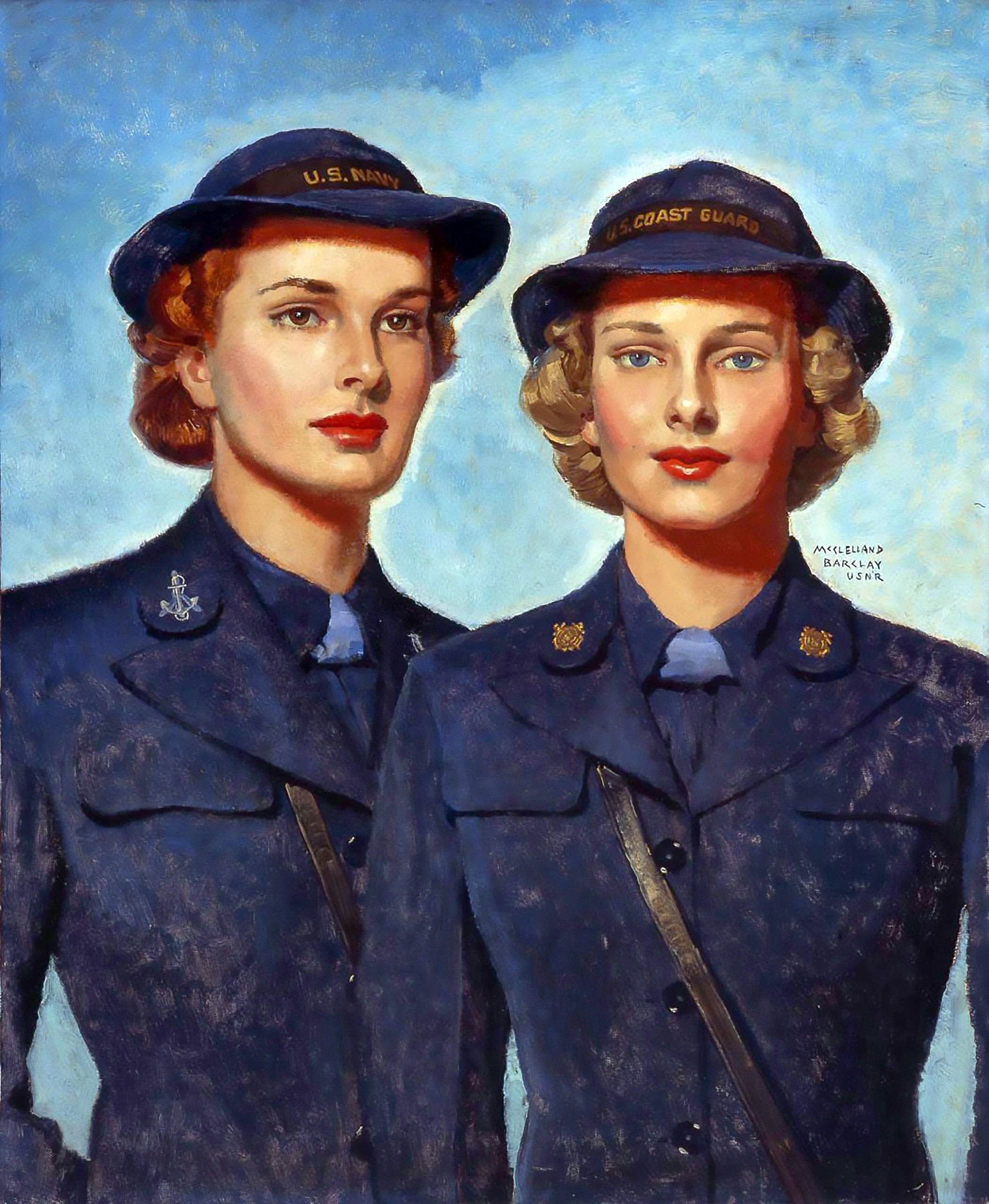 WAVE and SPAR, Painting, Oil on Canvas; by McClelland Barclay; C. 1942
