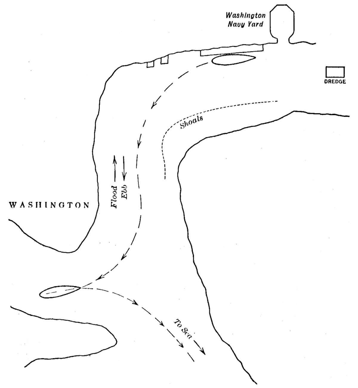 Diagram of Potomac and Anacostia Rivers, Showing Navy Yard.