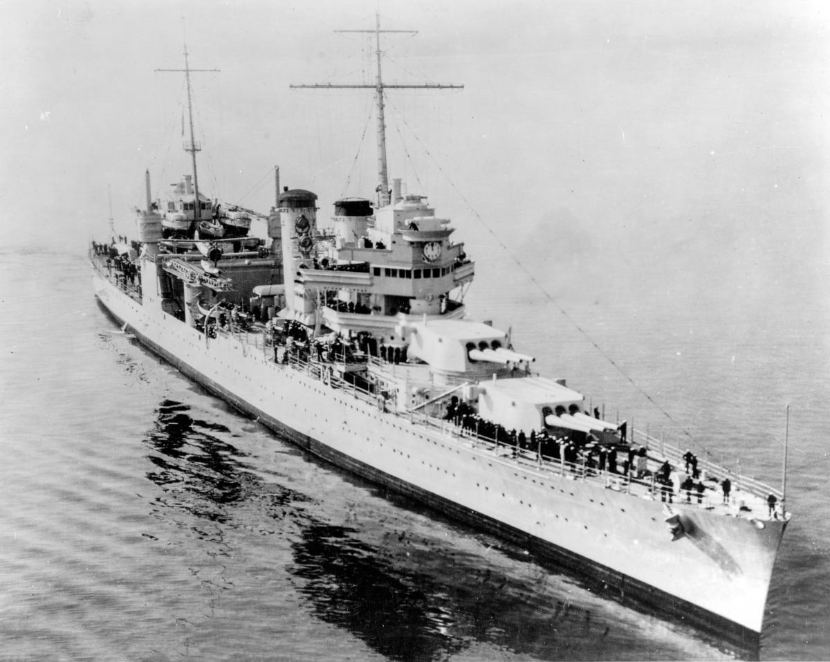 USS Astorial (CA-34) photographed at Puget Sound Navy Yard, September 26, 1934