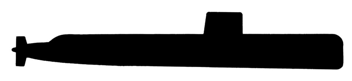 Silhouette of a Skate-class submarine