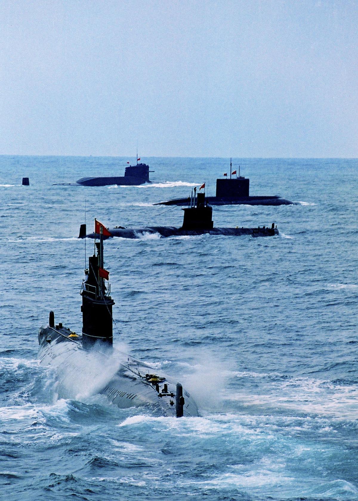 Chinese submarines at sea