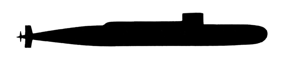 Silhouette of USS Tullibee (SSN-597)