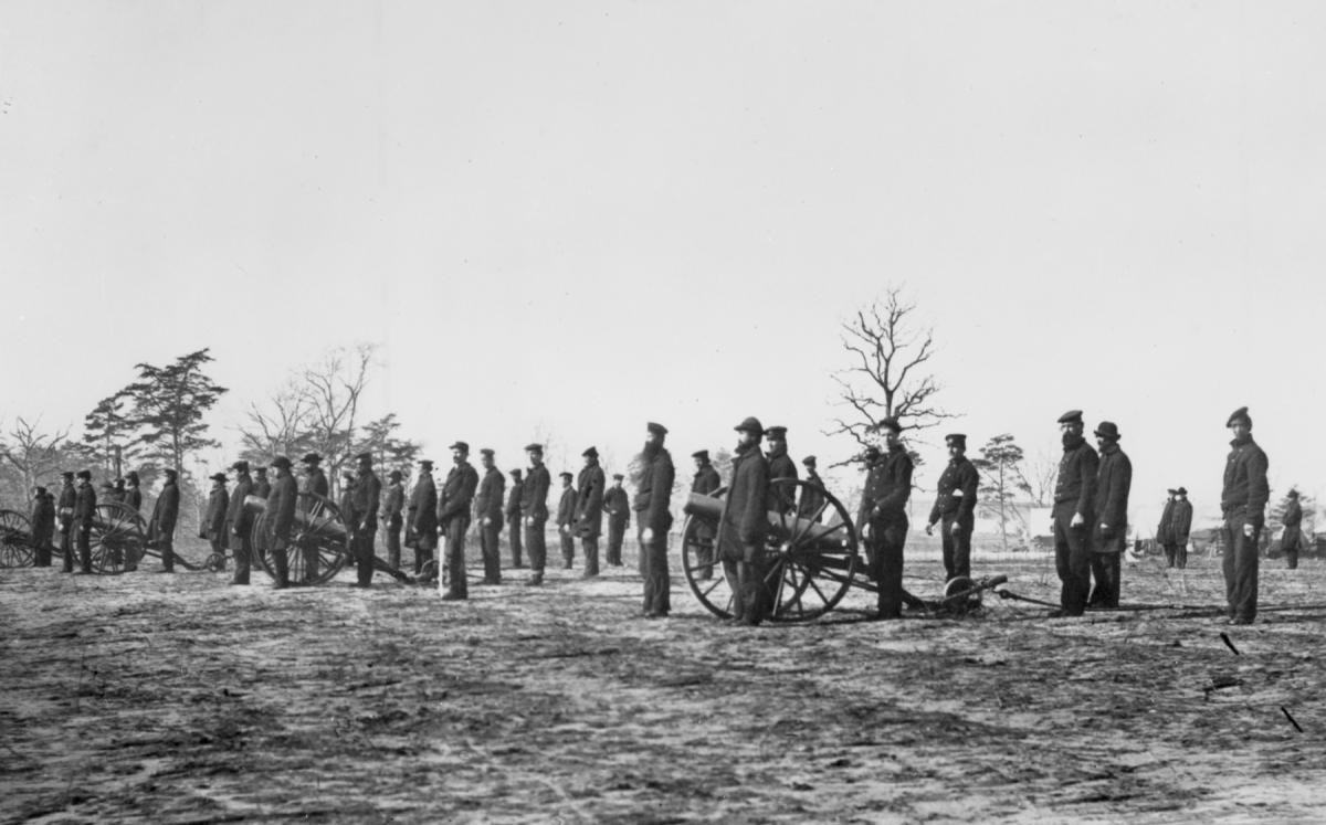 Dahlgren boat howitzers during operations to cut the Charleston and Savannah Railroad