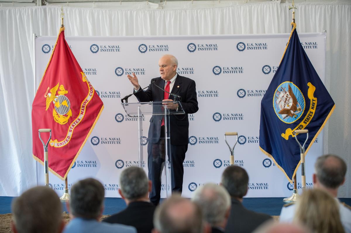 Andy Taylor speaking at the Groundbreaking ceremony of the Taylor Conference Center