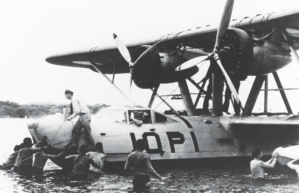 Patrol Squadron 10F commander’s P2Y-1, flown by Lieutenant Commander Knefler “Sock” McGinnis,