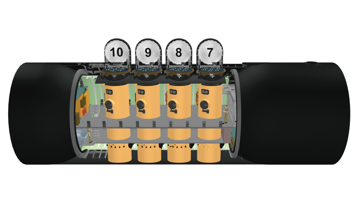 Cutaway drawing of Virginia Payload Module fir Virginia-class SSBNs