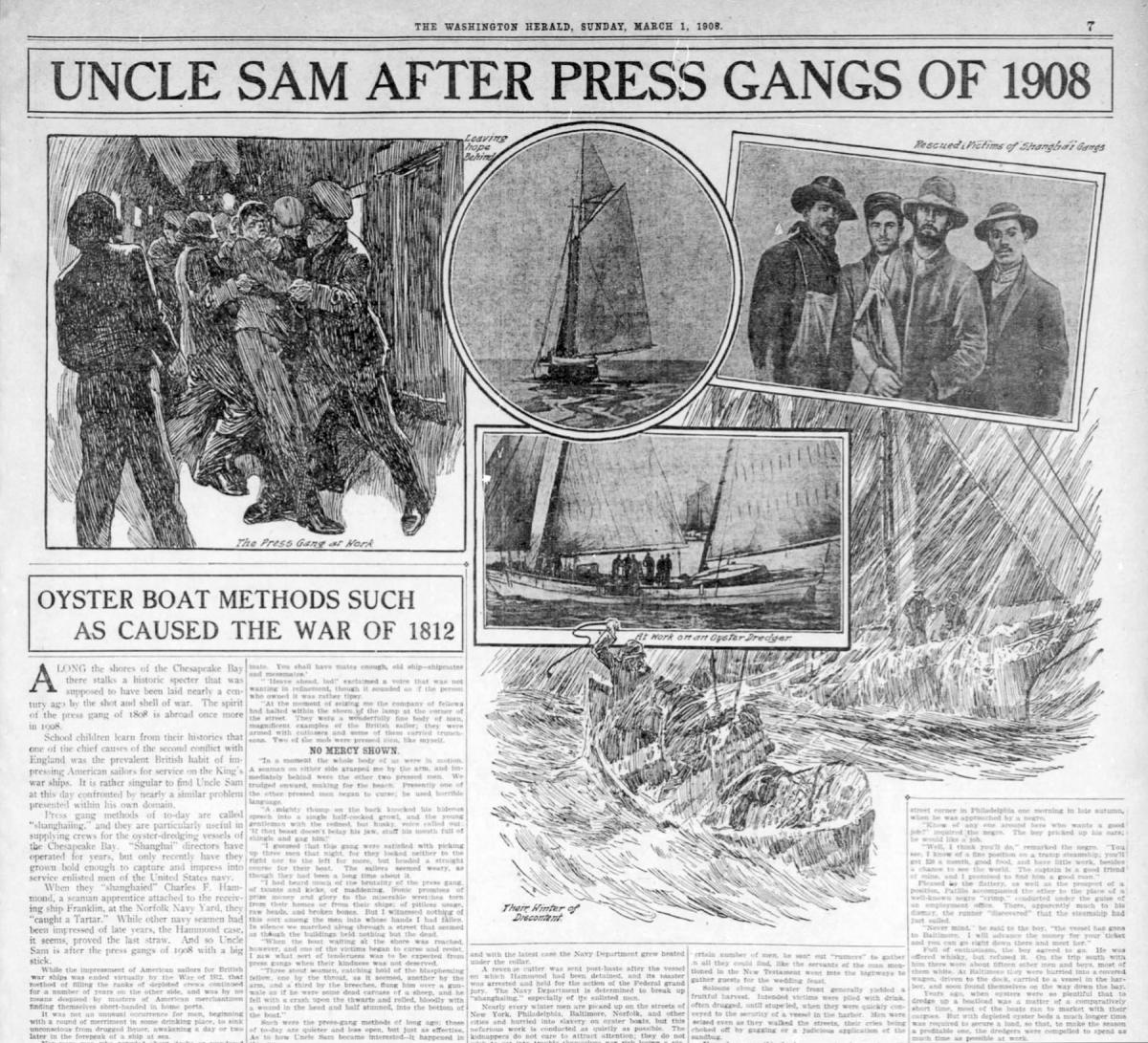 The oyster-fleet abduction of Navy Apprentice Seaman Charles Hammond 