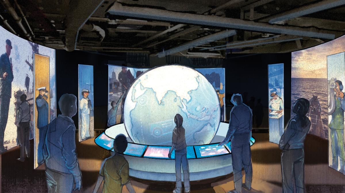 Artist’s concept of “Today’s Navy” exhibit at Surface Navy Museum.