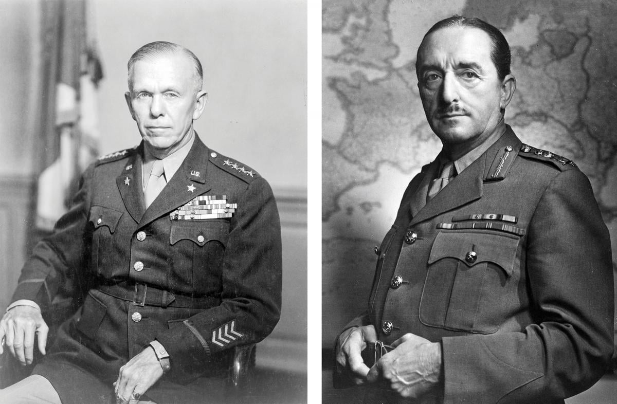 Portraits of General George Marshall, U.S. Army Chief of Staff, and British Chief of the Imperial General Staff, General Alan Brooke