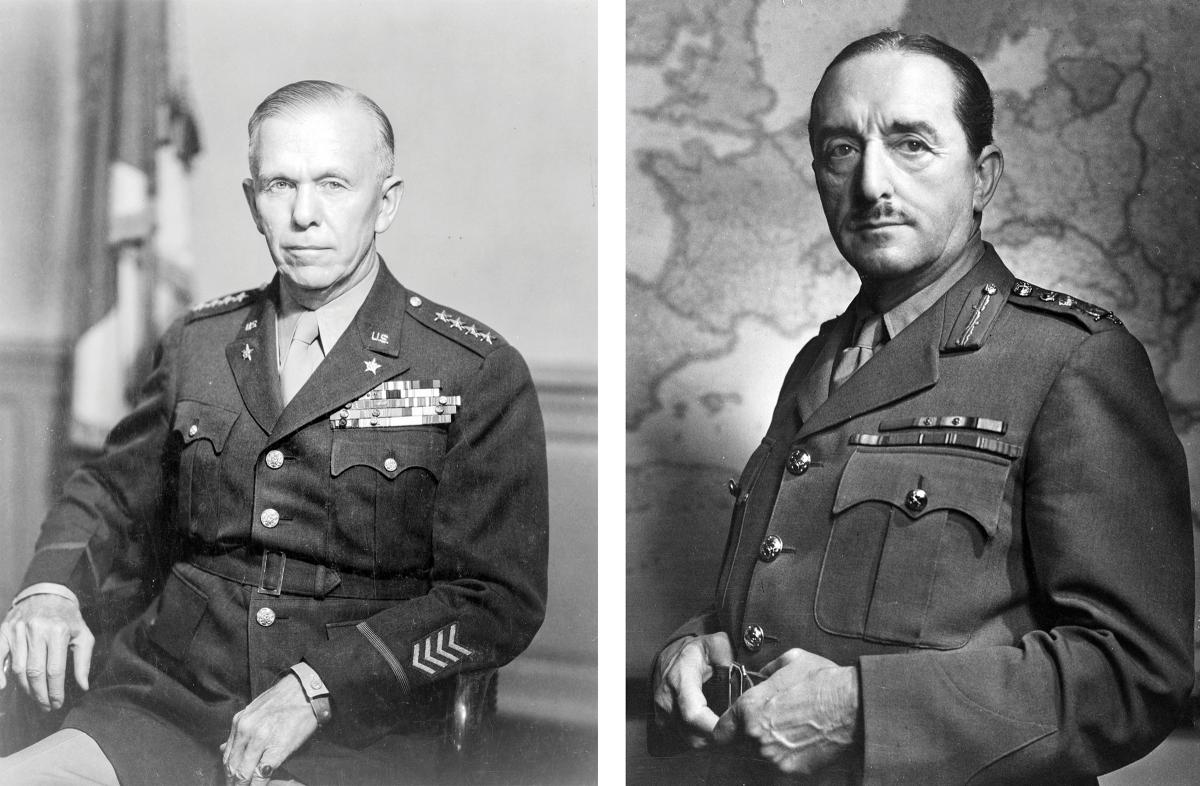 Portraits of General George Marshall, U.S. Army Chief of Staff, and British Chief of the Imperial General Staff, General Alan Brooke