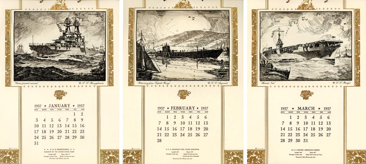 calendar pages J-M1937