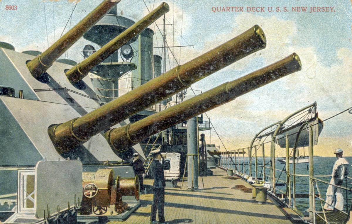 Postcard view of the USS New Jersey (BB-16)