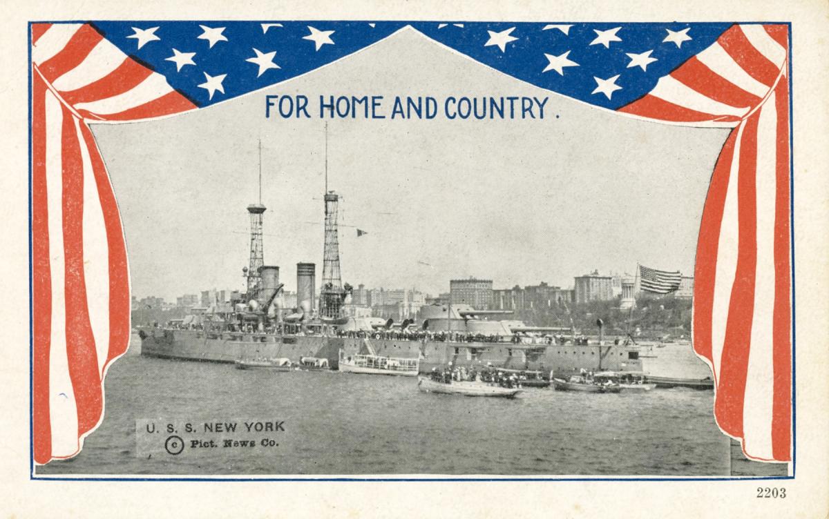 Postcard view of the USS New York (BB-34)