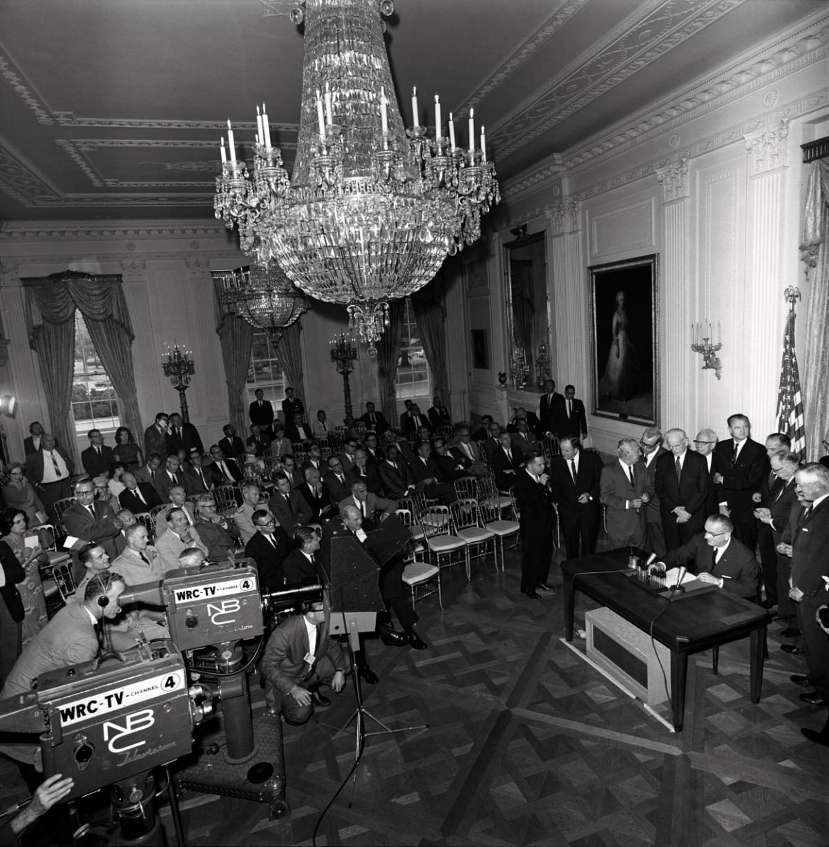 Signing of the Gulf of Tonkin Resolution at the White House.