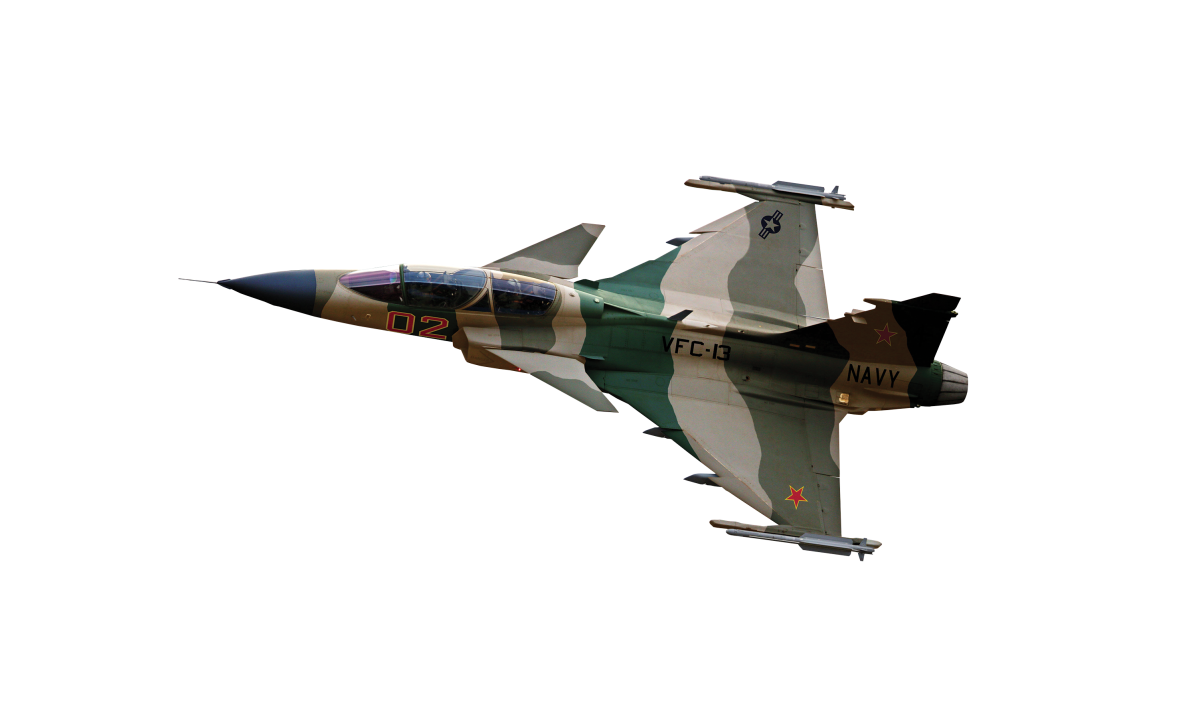 Saab JAS-39 Gripen mocked up in Navy aggressor squadron colors