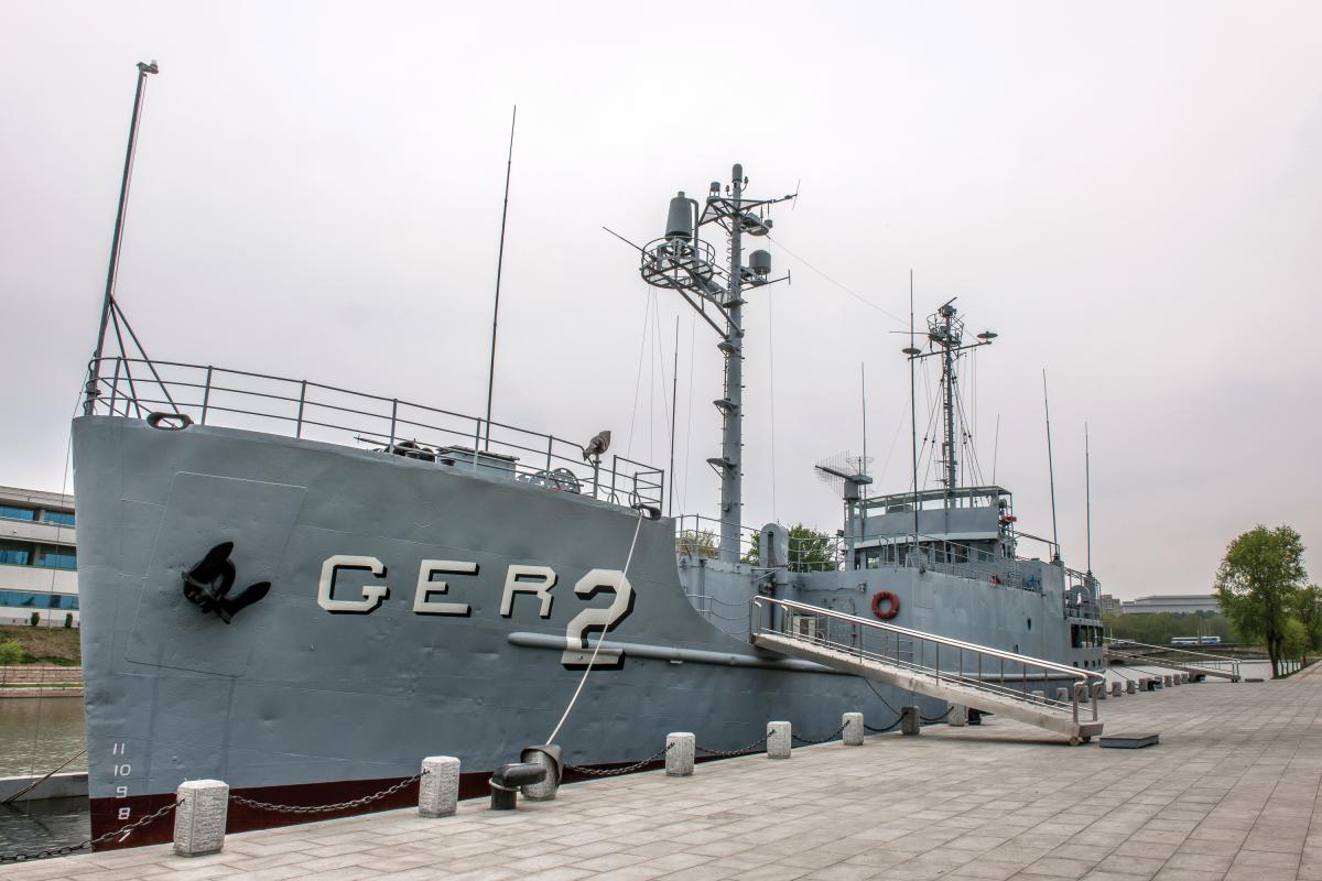 USS Pueblo (AGER-2) at the Museum of American Atrocities, North Korea.