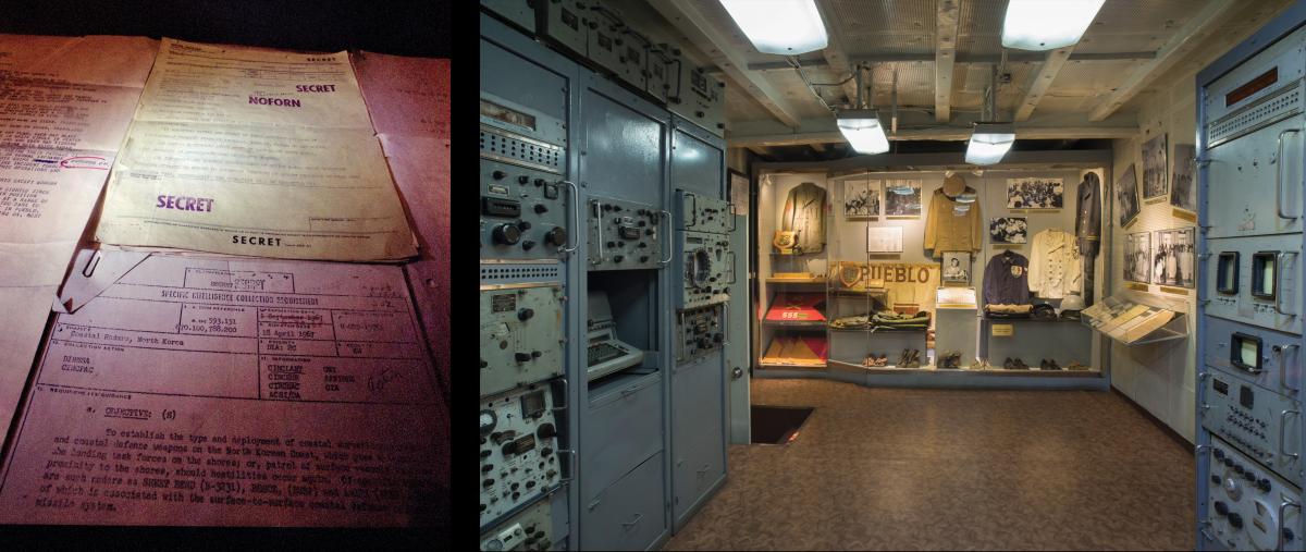 “Artifacts” from the crew of the USS Pueblo (AGER-2) on display in North Korea.